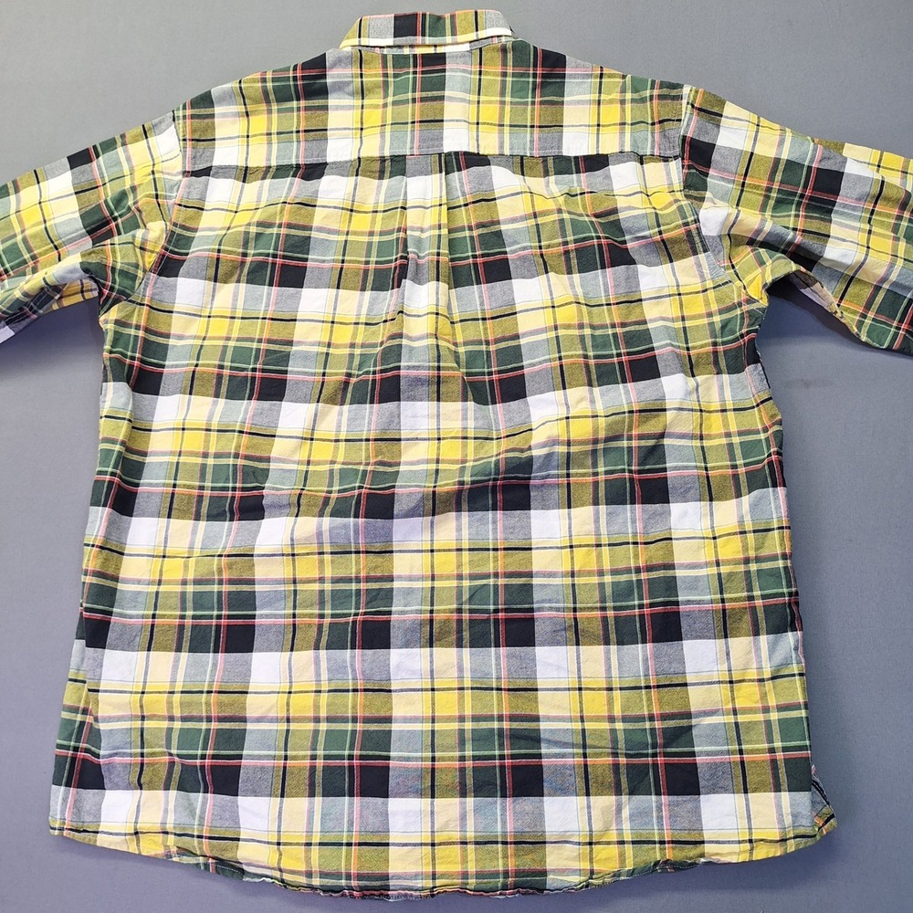 Cinch Mens Plaid Button Down Shirt Yellow Green Long Sleeve MT10621428 Large - Picture 8 of 9